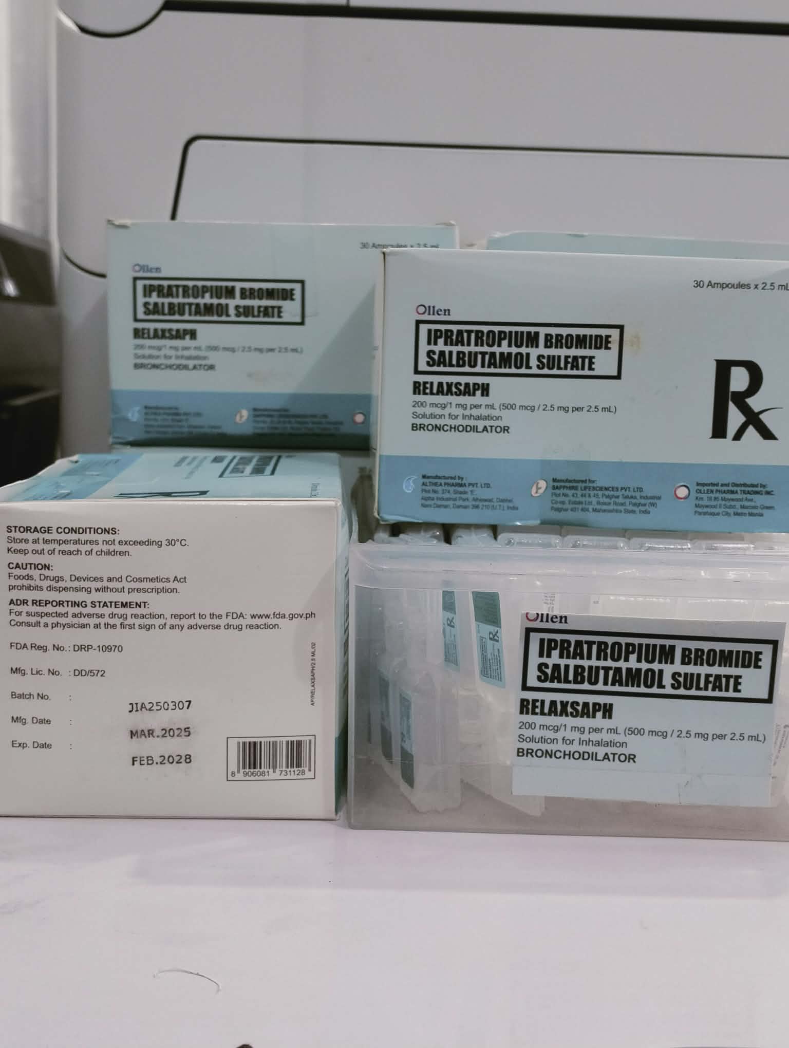 Ipratropium + Salbutamol (Relaxsaph) 500mcg/2.5mg/2.5ml nebule