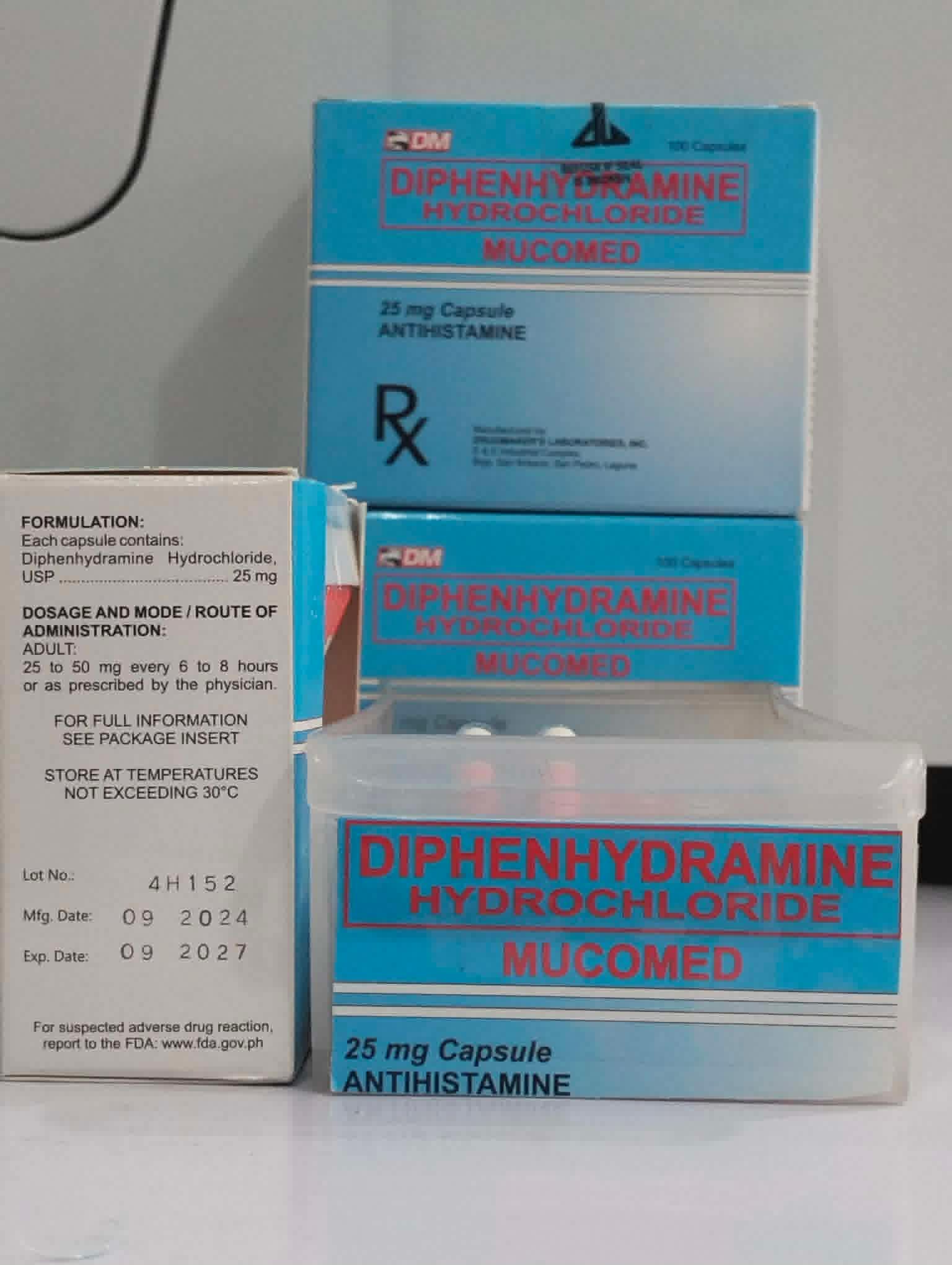 Diphenhydramine (Mucomed) 25mg/cap