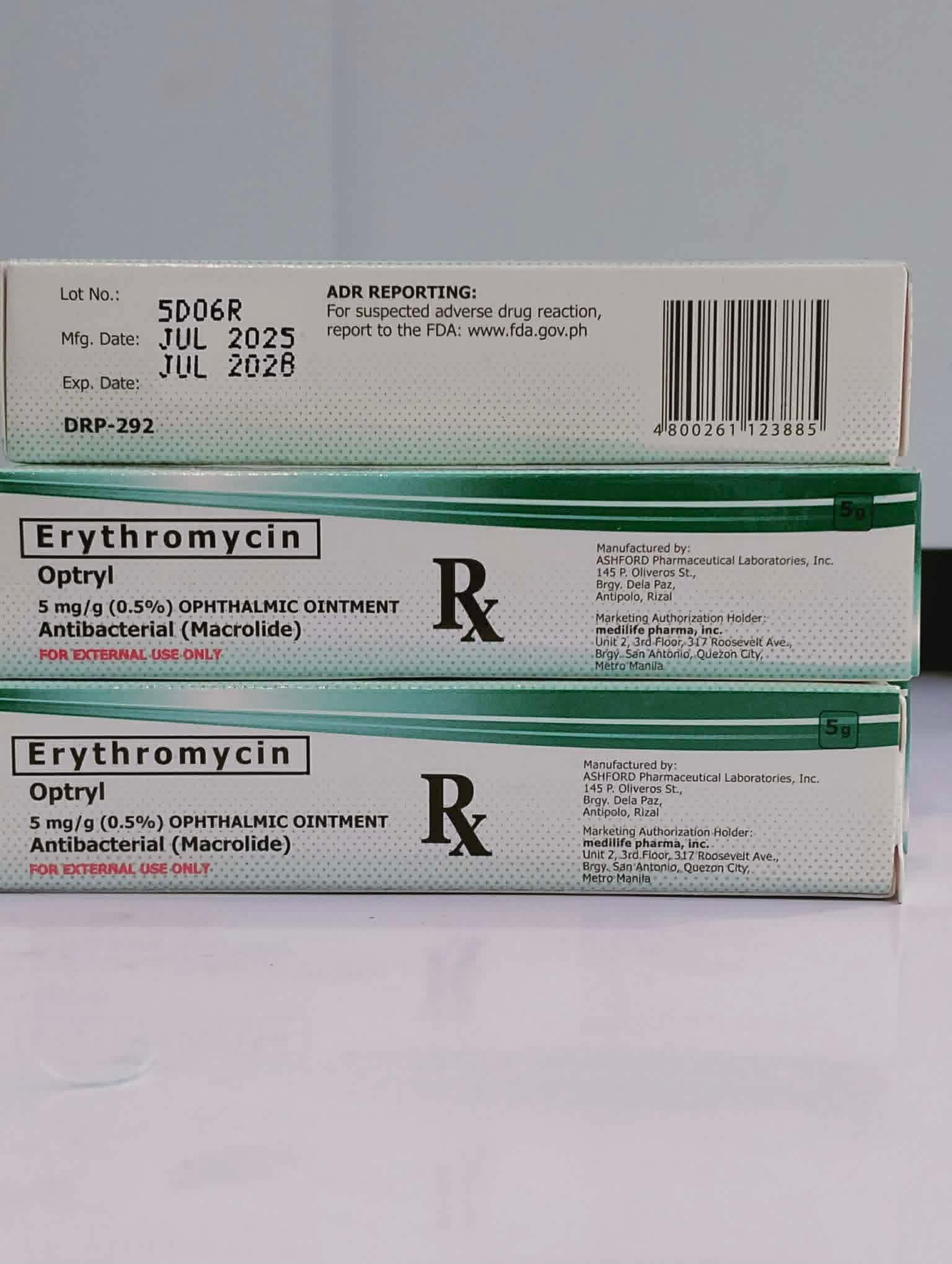 Erythromycin (Optry) 5mg/g ointment 5g