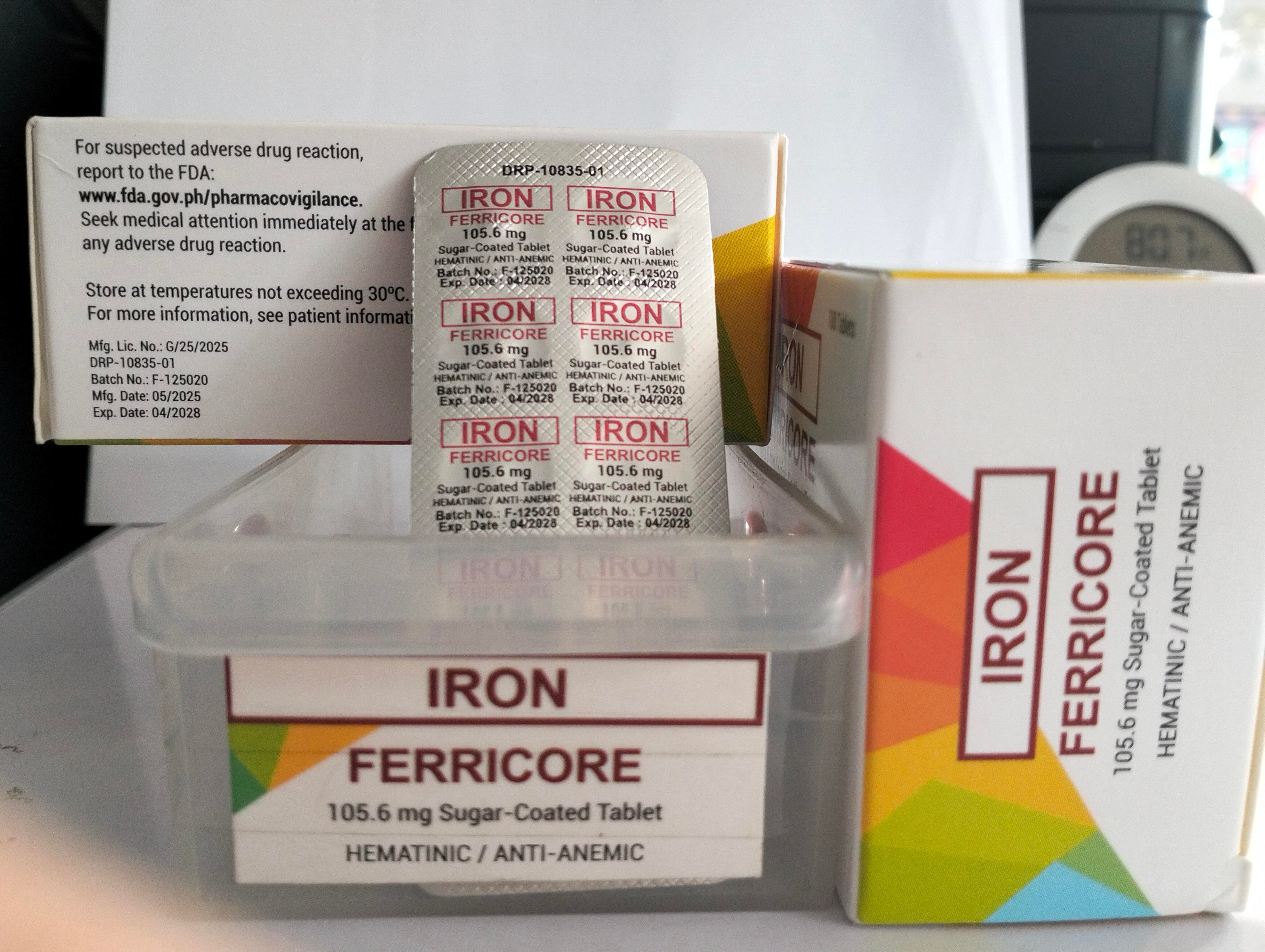 Iron (Ferricore) 105.6mg/tab