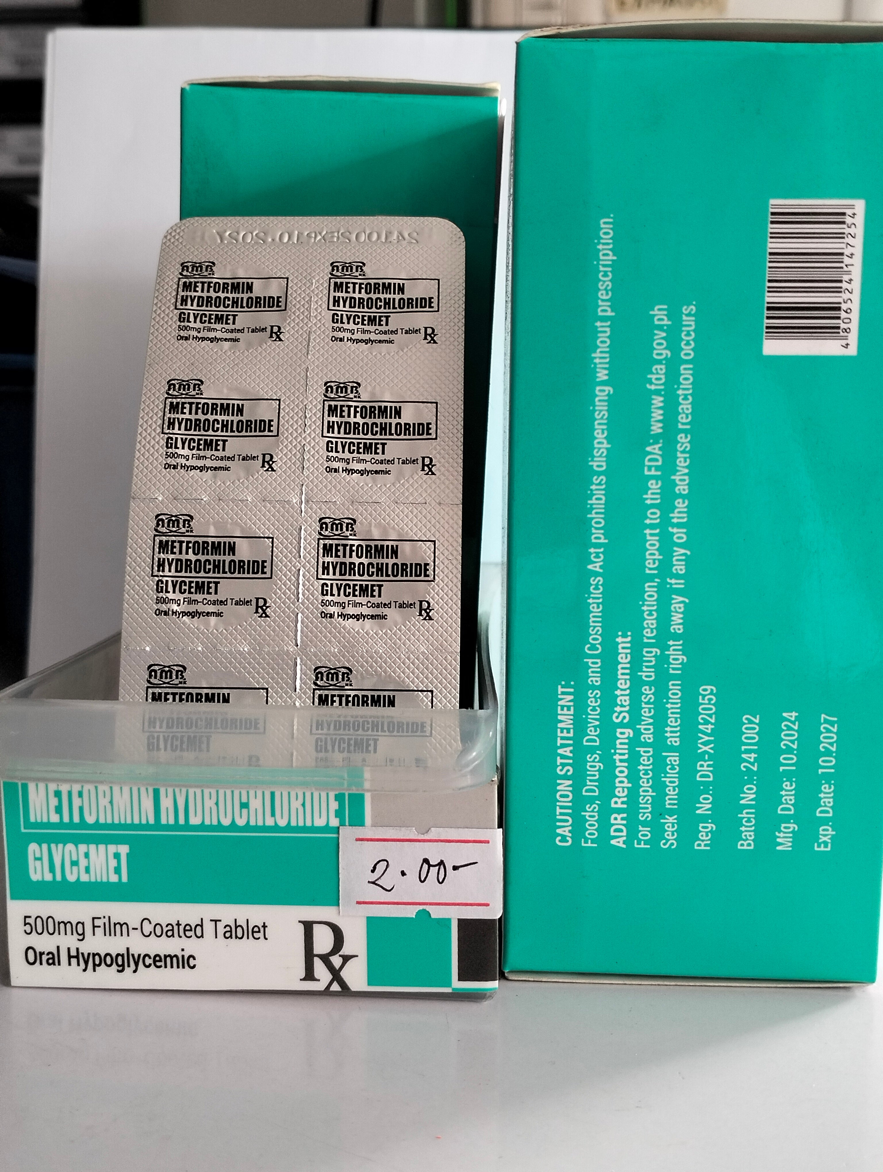 Metformin (Glycemet) 500mg/tab