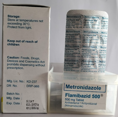 Metronidazole (Flamibazid) 500mg/tab