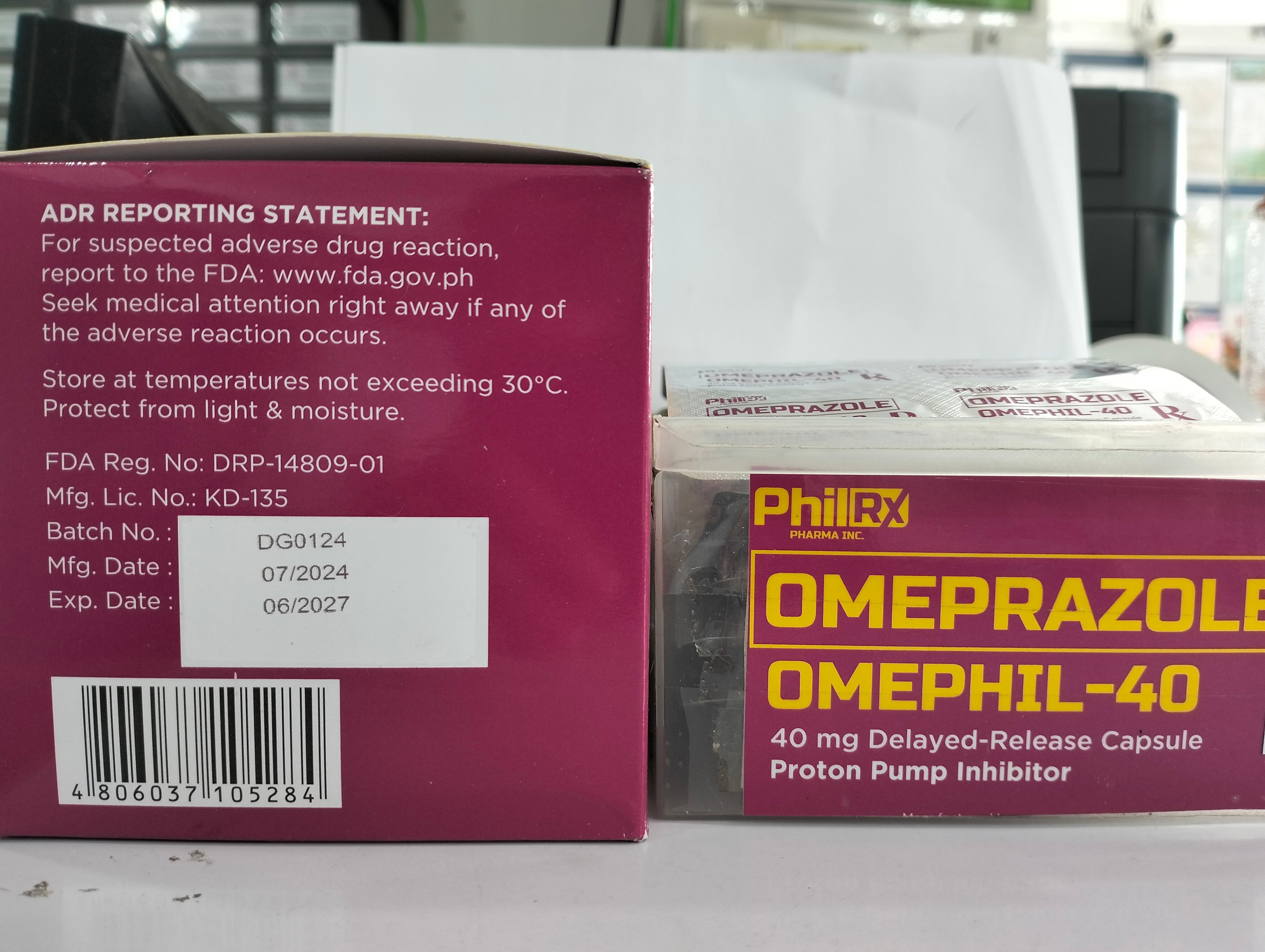 Omeprazole (Omephil) 40mg/tab