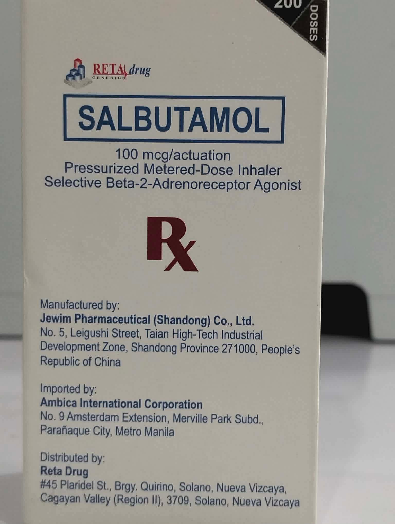 Salbutamol inhaler 100mcg 200 doses