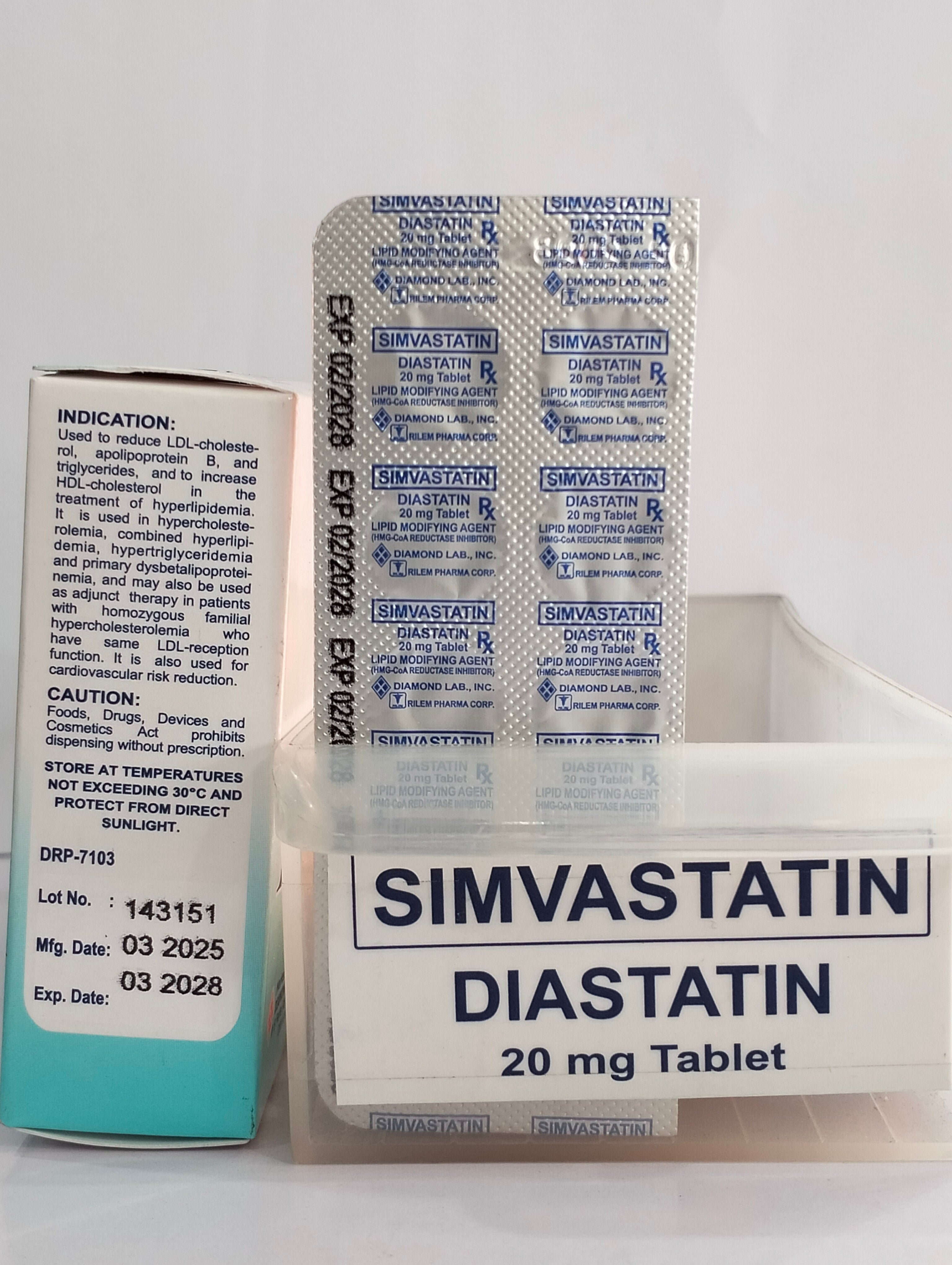 Simvastatin (Diastatin) 20mg/tab