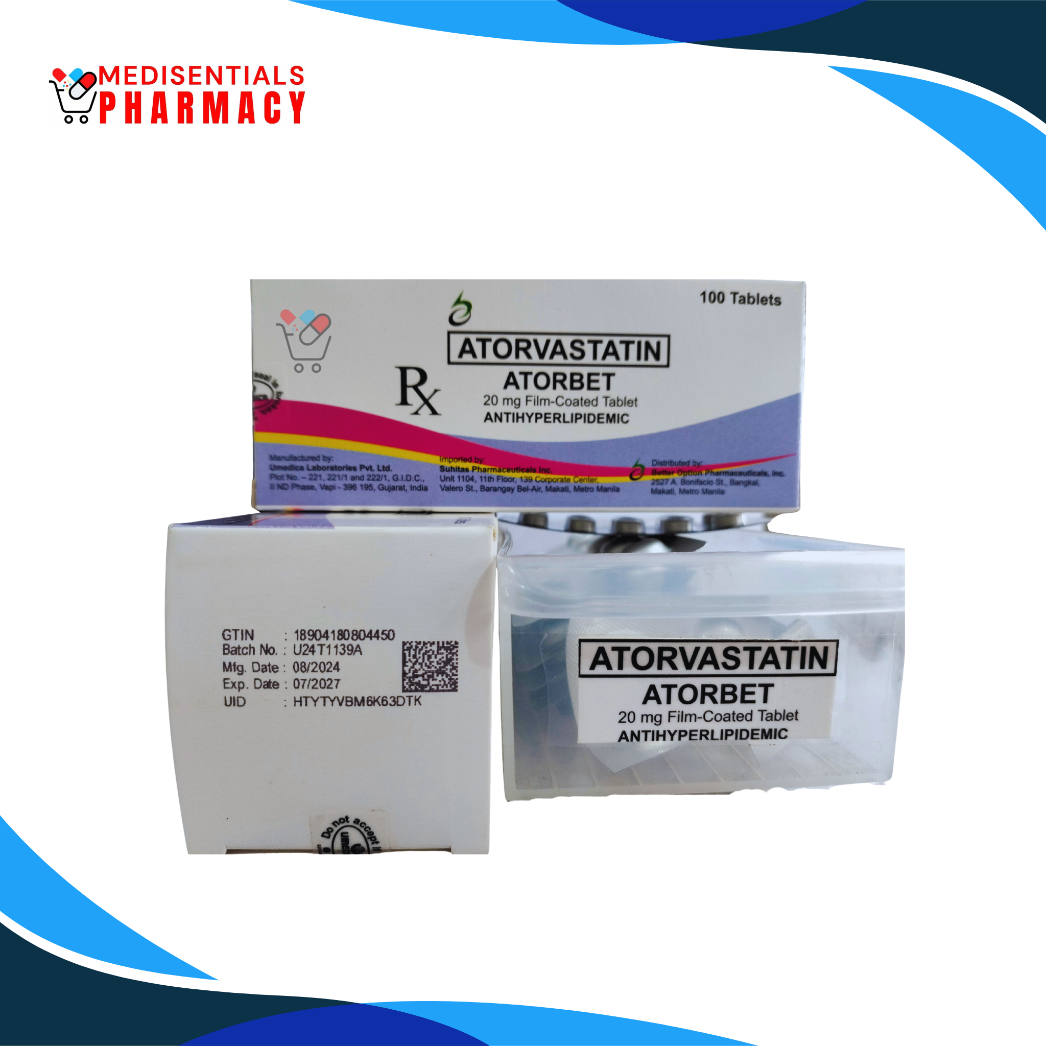 Atorvastatin (Atorbet) 20mg/tab
