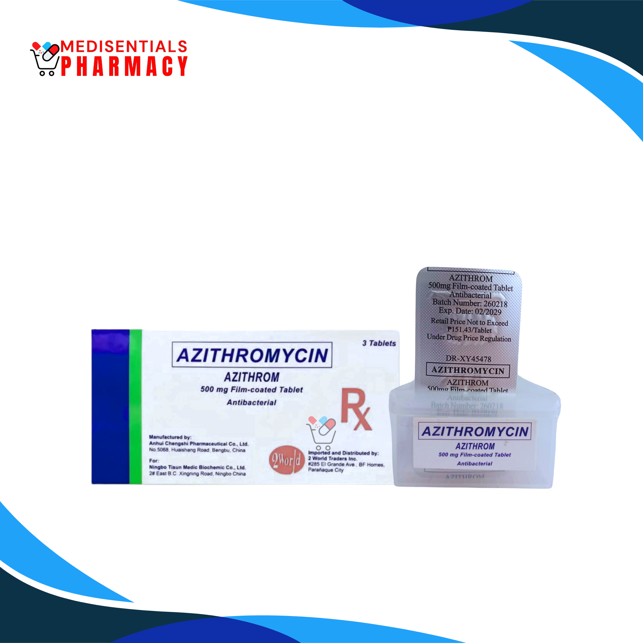 Azithromycin (Azithrom) 500mg/tab