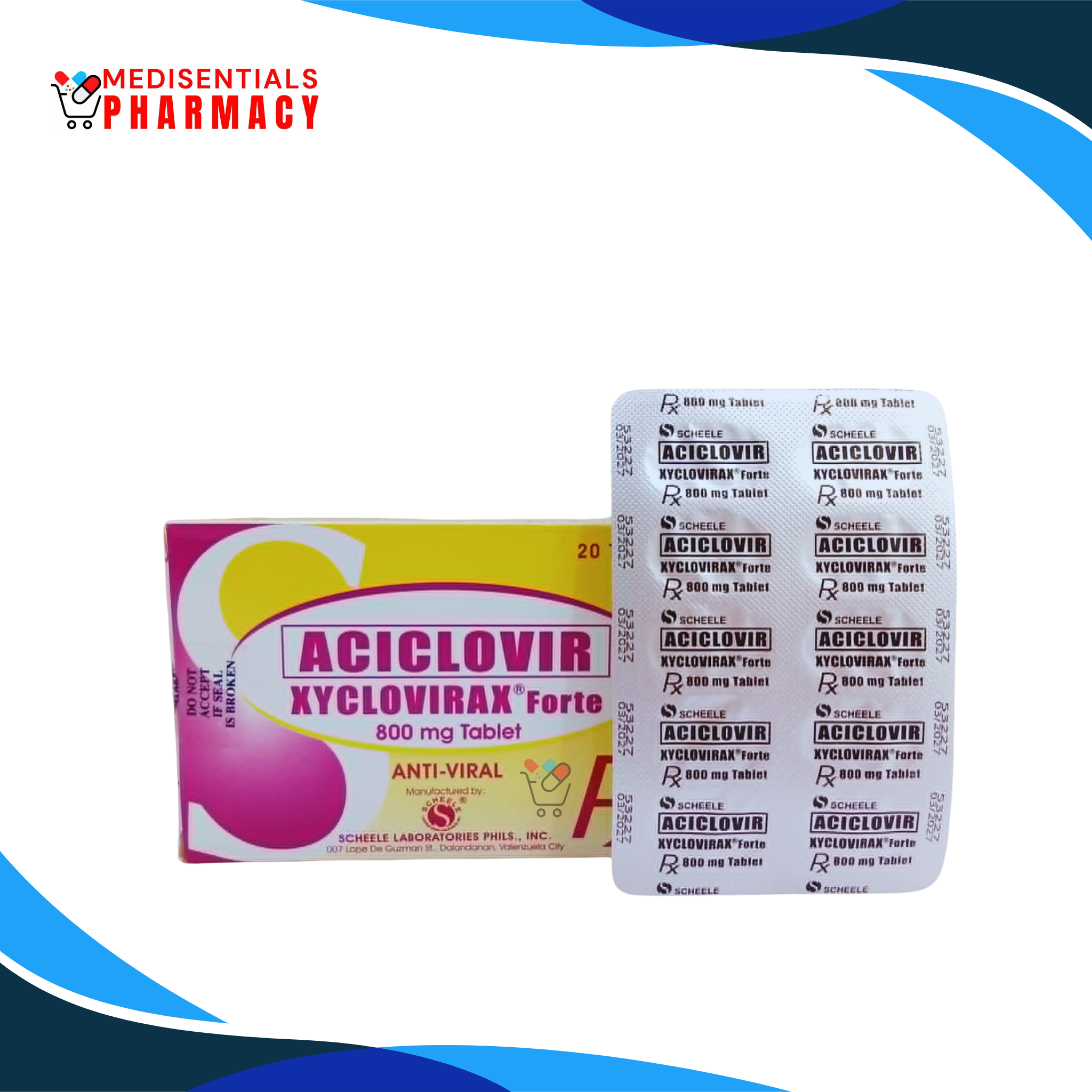 Aciclovir (Xyclovirax Forte)  800mg tab
