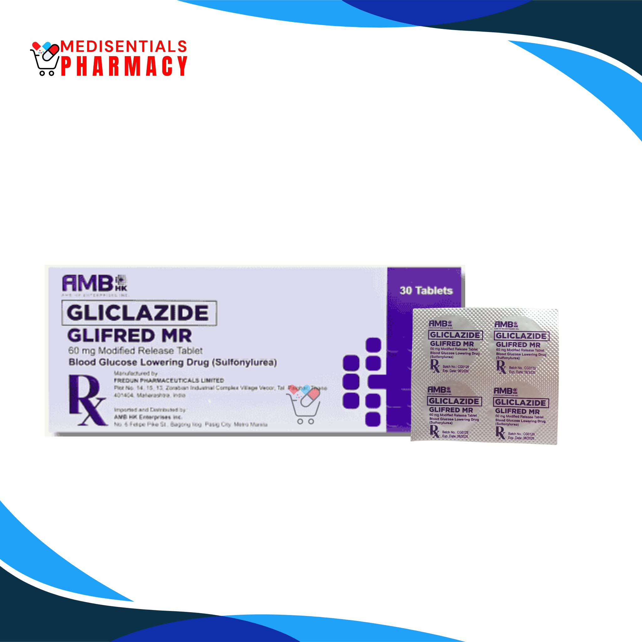 Gliclazide (Glifred) 60mg/tab