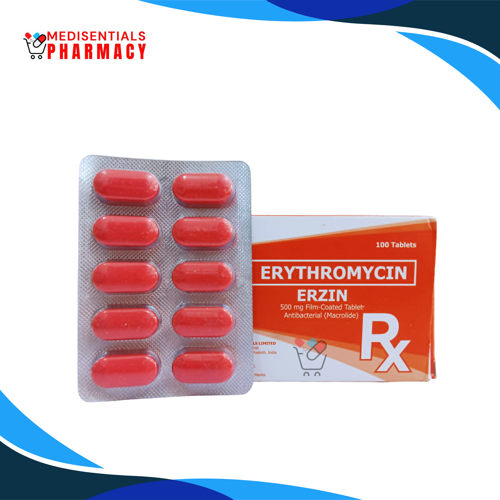 Erythromycin (Erzin) 500mg/tab