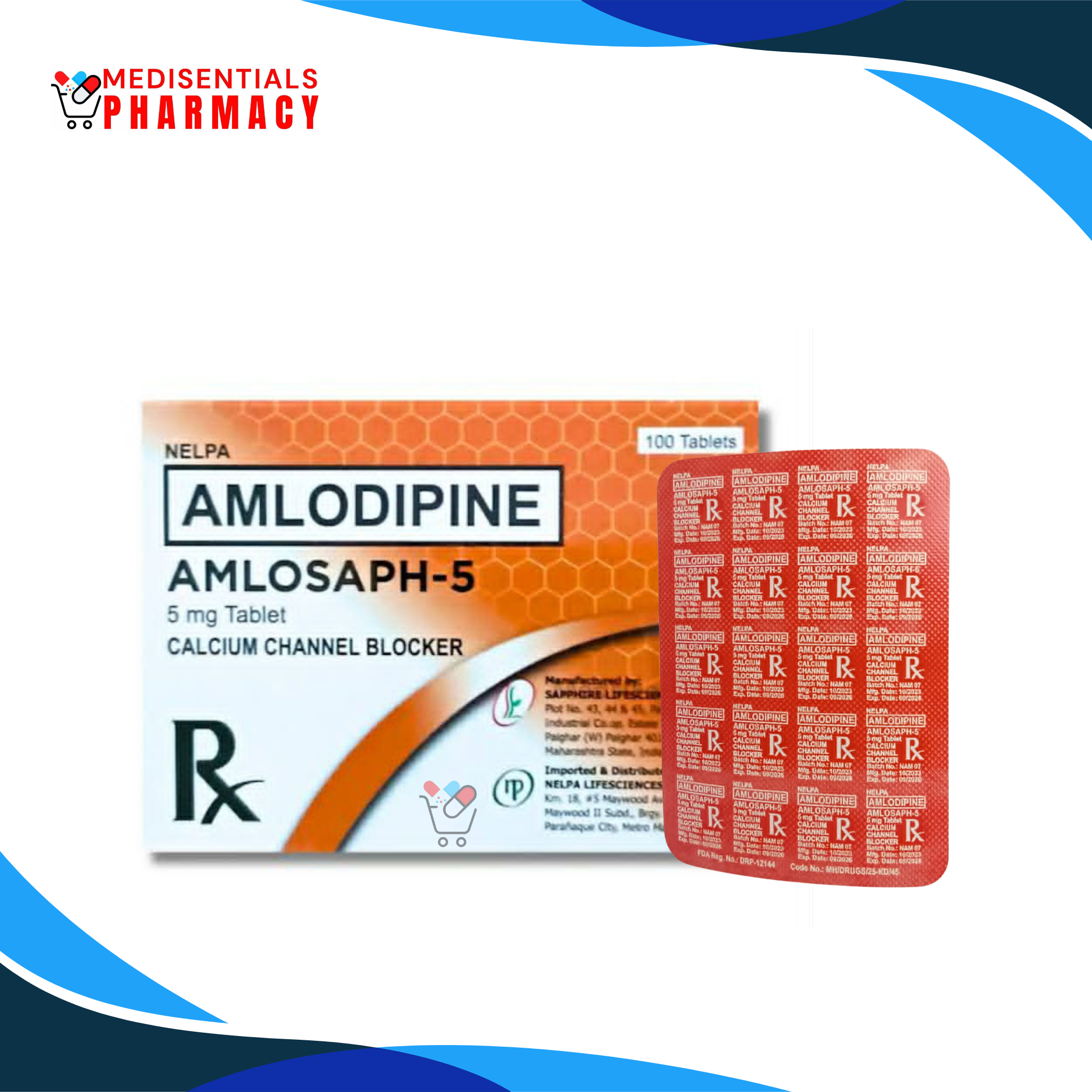 Amlodipine (Amlosaph) 5mg/tab